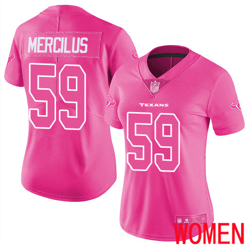 Houston Texans Limited Pink Women Whitney Mercilus Jersey NFL Football #59 Rush Fashion->houston texans->NFL Jersey